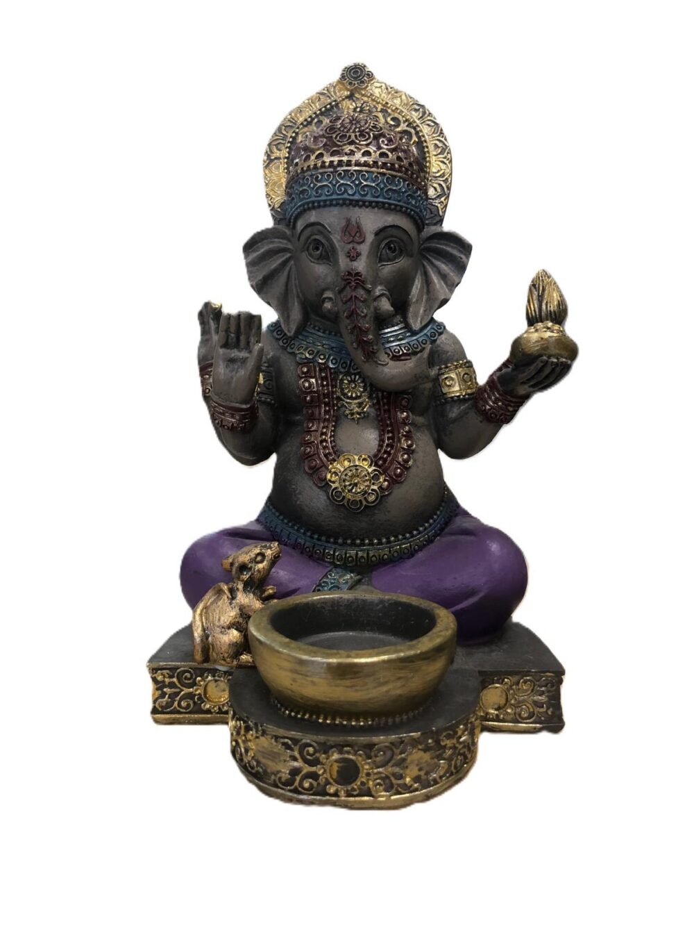 Estatueta de Ganesha com Porta-Velas