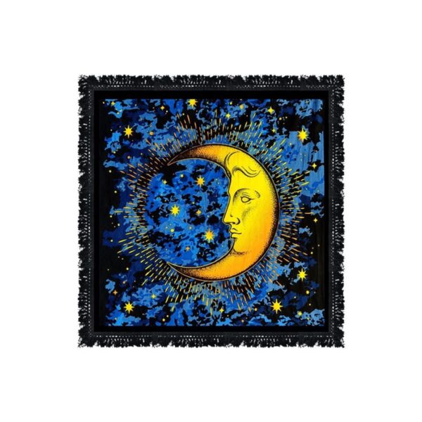Pano de Tarô com Estampa da Lua e Estrela